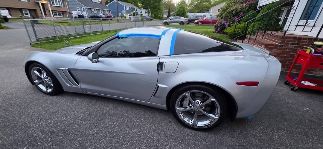 Finished silver Corvette side view