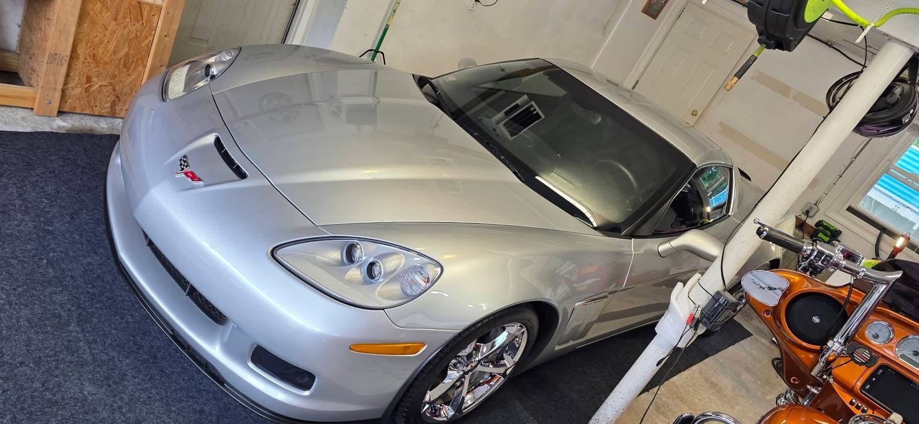 Polished silver Corvette detailed by Valley Auto Detailing